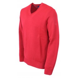 Pull col V Crozon homme Rouge