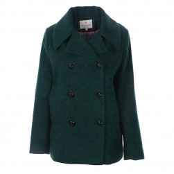 Manteau drap de laine vert