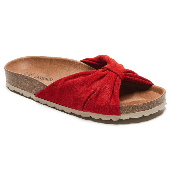 Sandales plates rouge