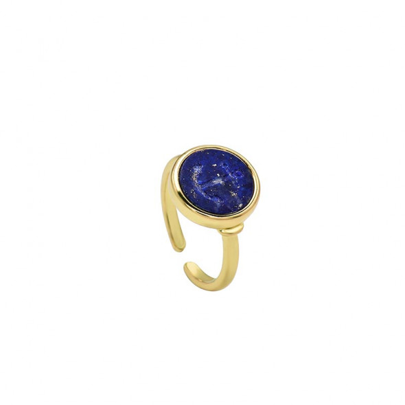 Bague ancre pierre bleu lapis-lazuli