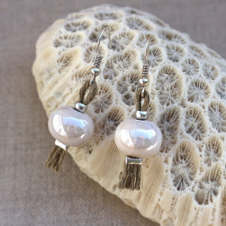 Boucle d'oreille de perles en céramique