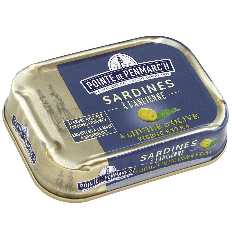 La boîte de sardines à l'ancienne à l'huile d'olive vierge extra