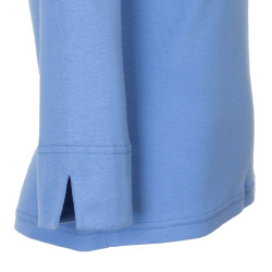 Tee-shirt  manches 3/4 coton léger bleu poissons