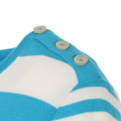 Pull rayé Farou femme Turquoise/écru