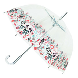 Parapluie cloche transparent - motif fleurs