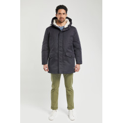 Parka longue doublée sherpa - Marine