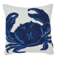 Coussin brodé crabe - coton