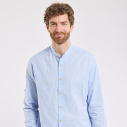 Chemise unie col mao