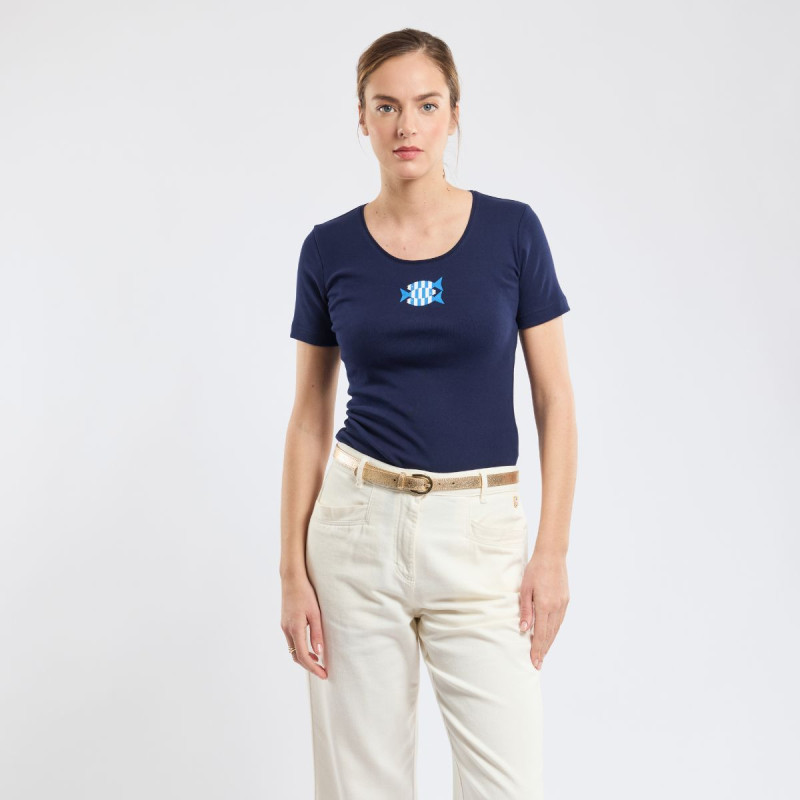 T-Shirt femme - Sérigraphie Poissons/Seal T-Shirt femme - Sérigraphie Poissons/Seal