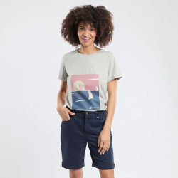 T-Shirt imprimé femme - Gris chiné